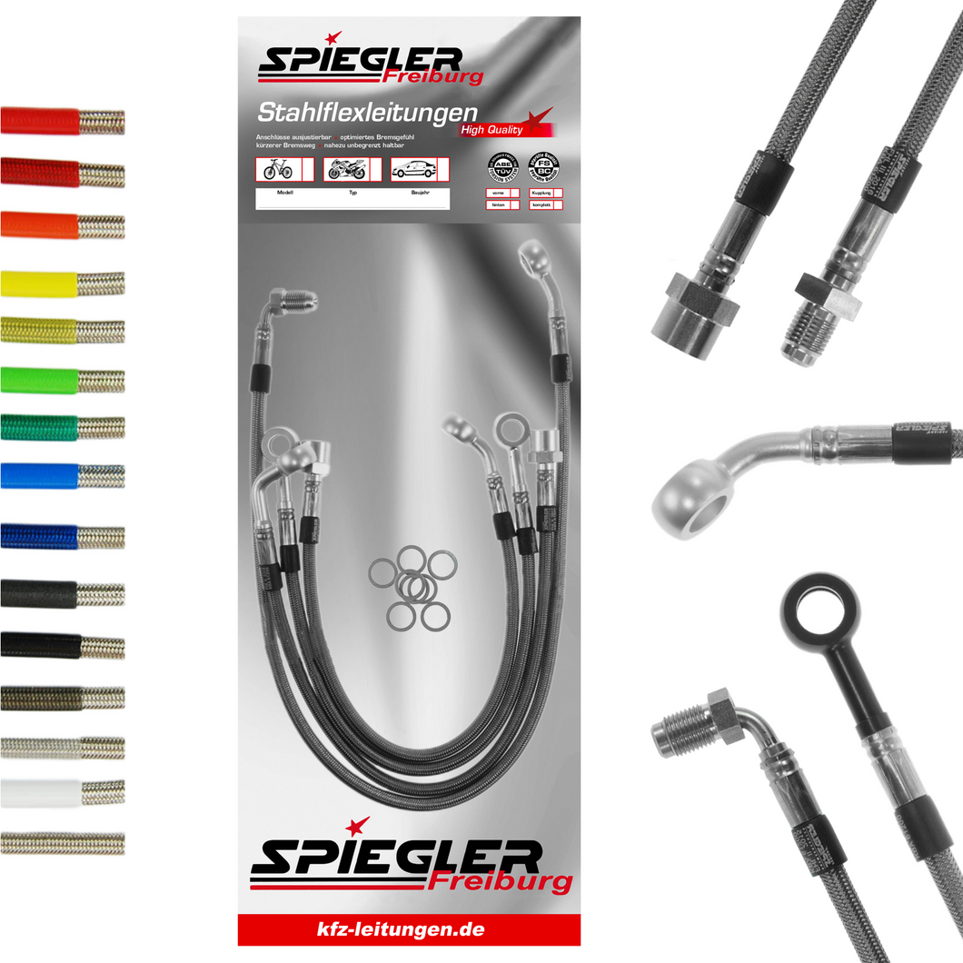 Stahlflex Kit bromsledningar BMW R 1100 R Fram+Bak inkl.ABS